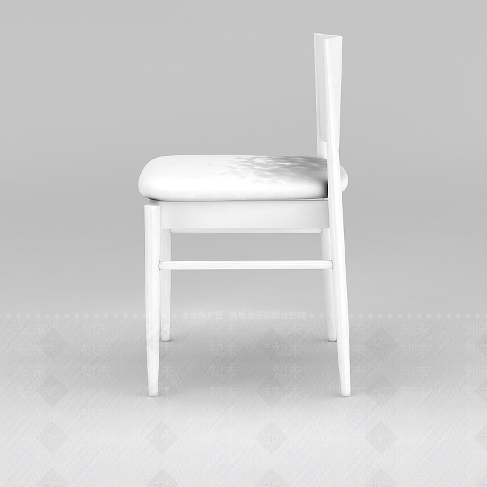 现代白色亮漆休闲椅3D模型下载【ID:1200046593】