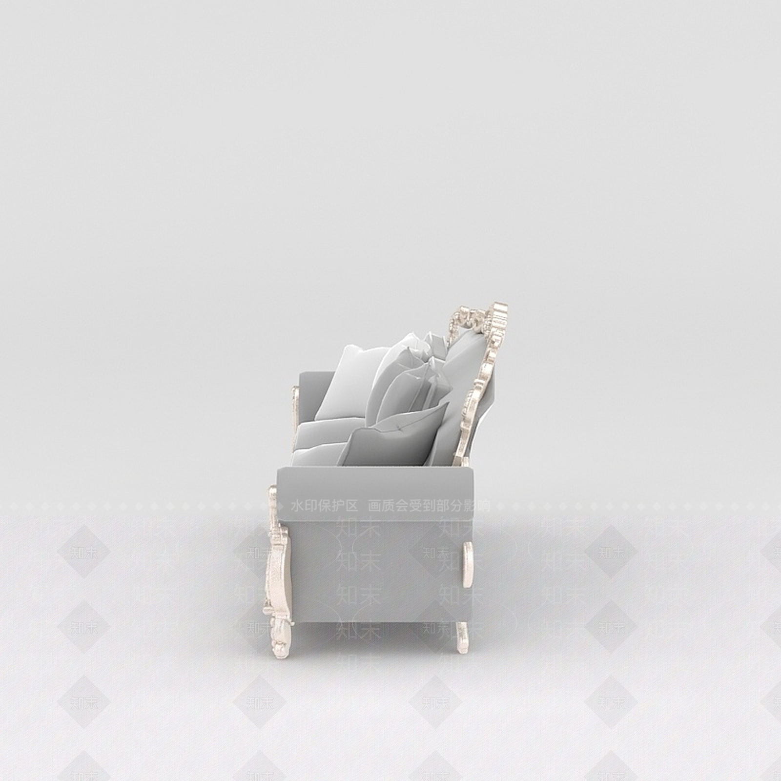 欧式古典欧式雕花软靠沙发3D模型下载【ID:1200046602】