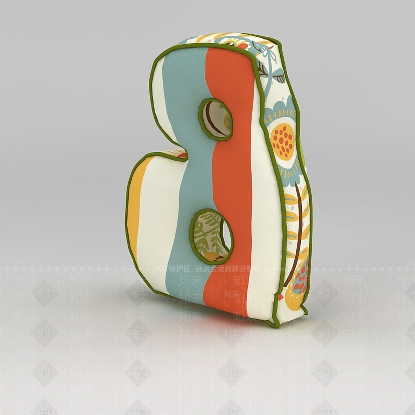 现代字母B抱枕3D模型下载【ID:1200046869】