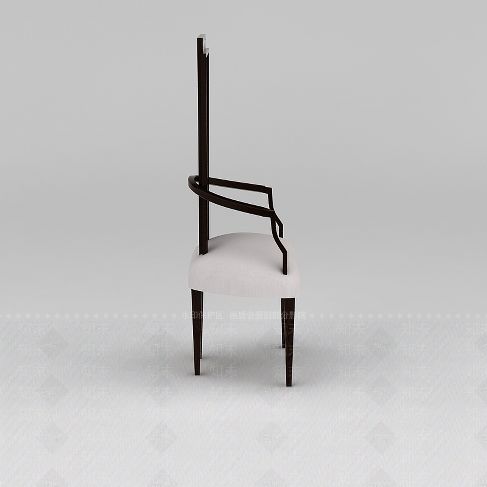 现代简约黑色实木椅3D模型下载【ID:1200048243】