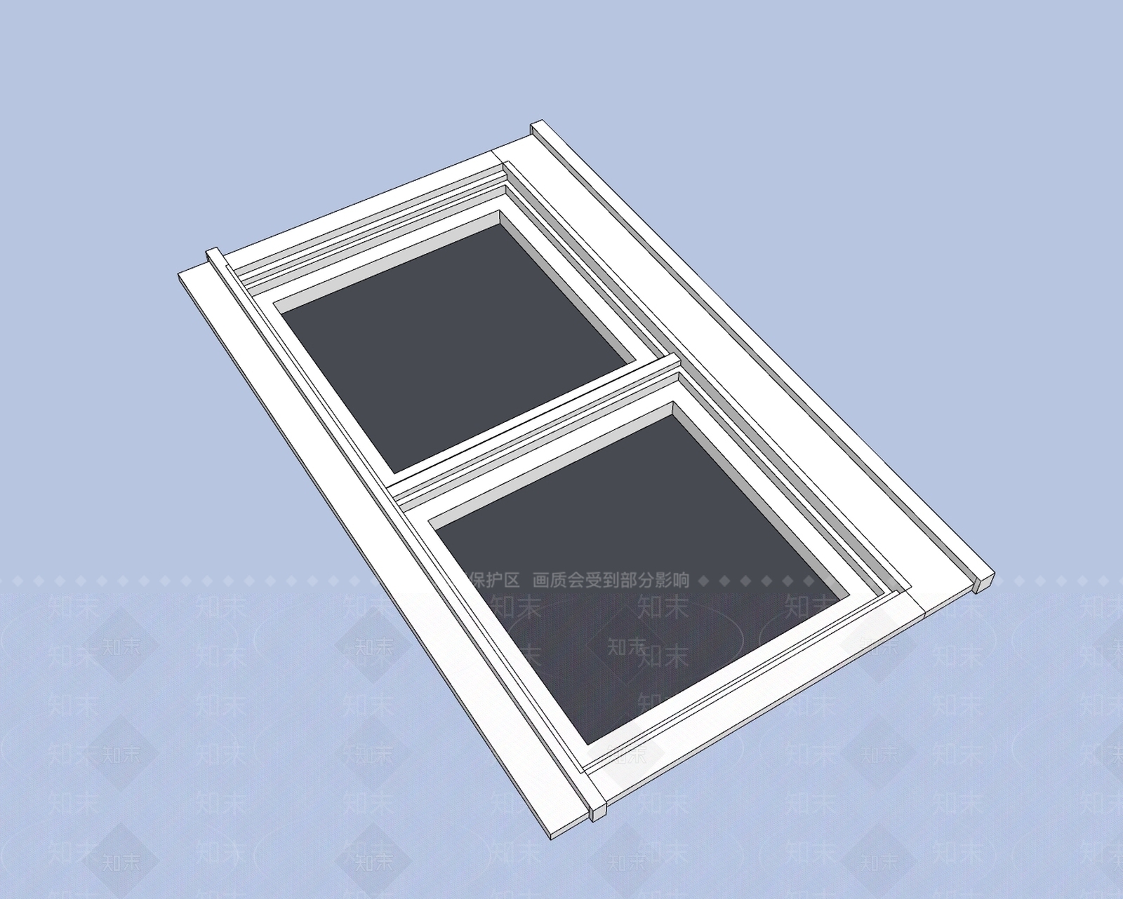 现代平开窗SU模型下载【ID:1200048654】