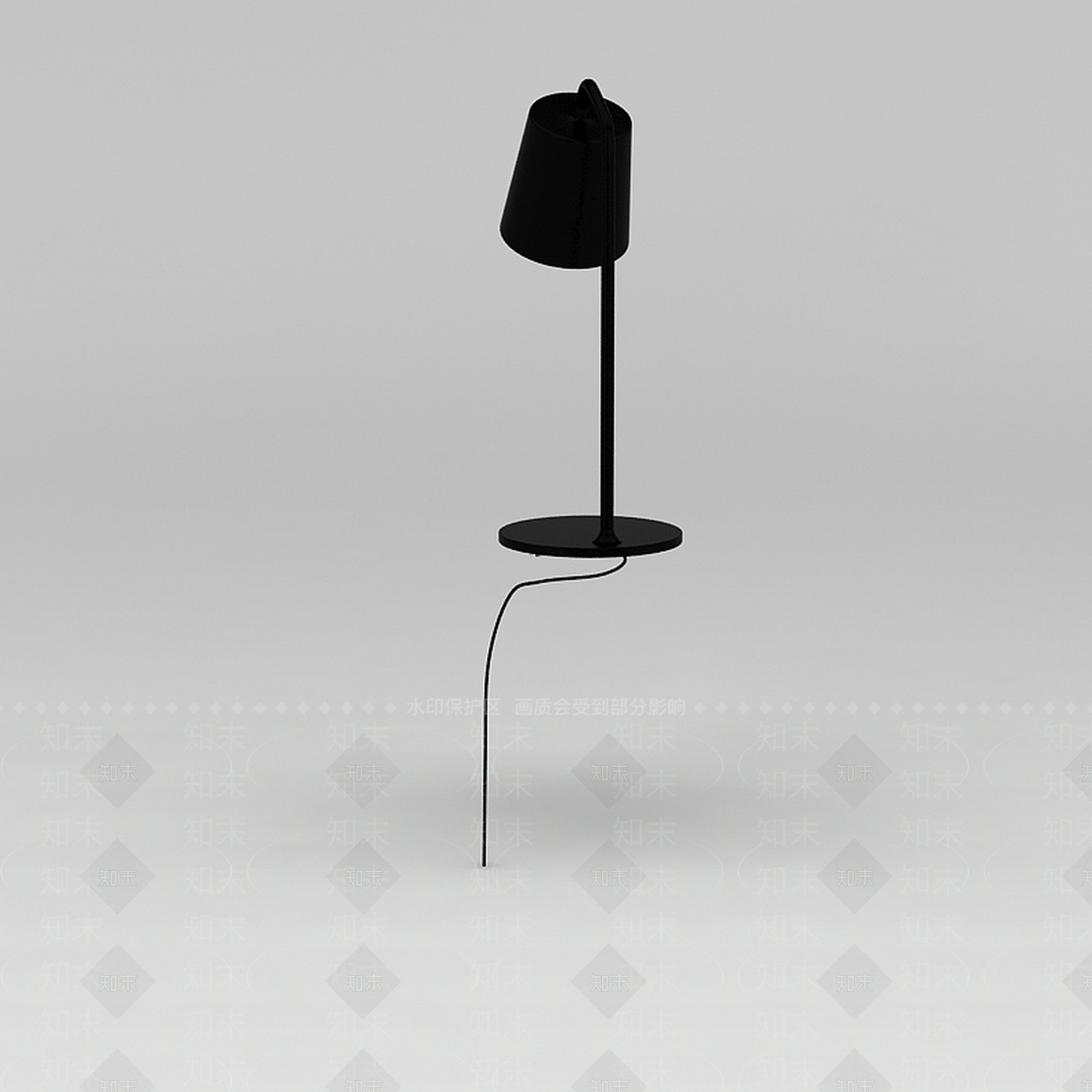 现代黑色书房台灯3D模型下载【ID:1200049459】