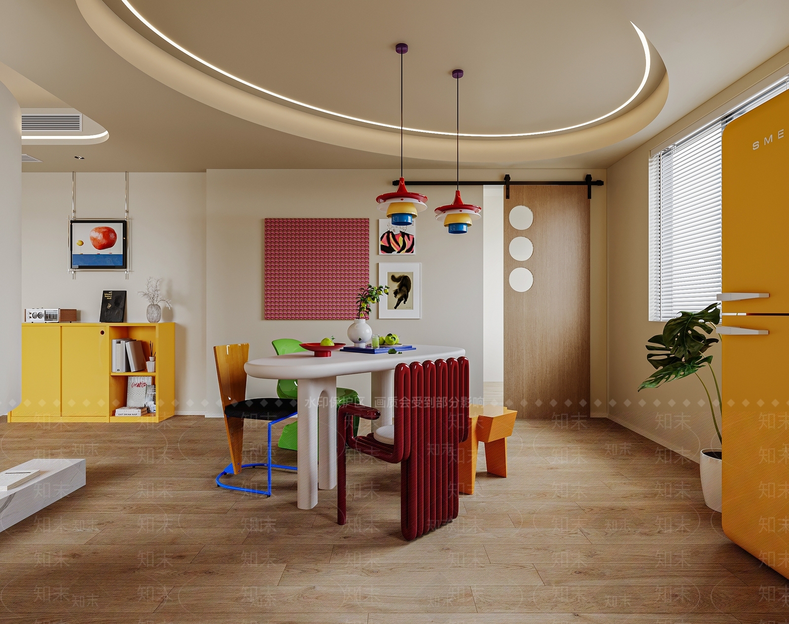 黄色储物柜体储物柜3D模型下载【ID:1227402166】