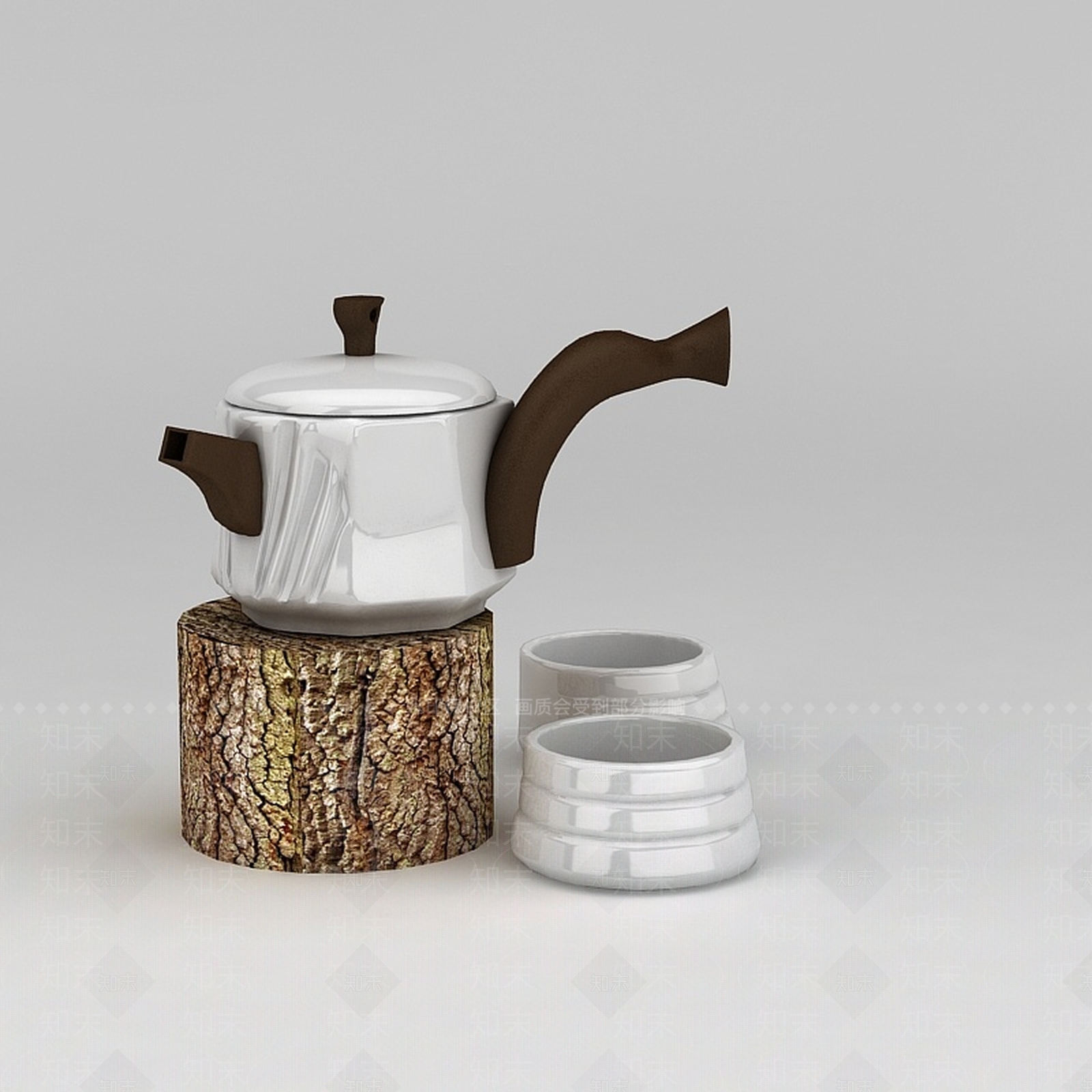 现代精品陶瓷茶具3D模型下载【ID:1200052813】