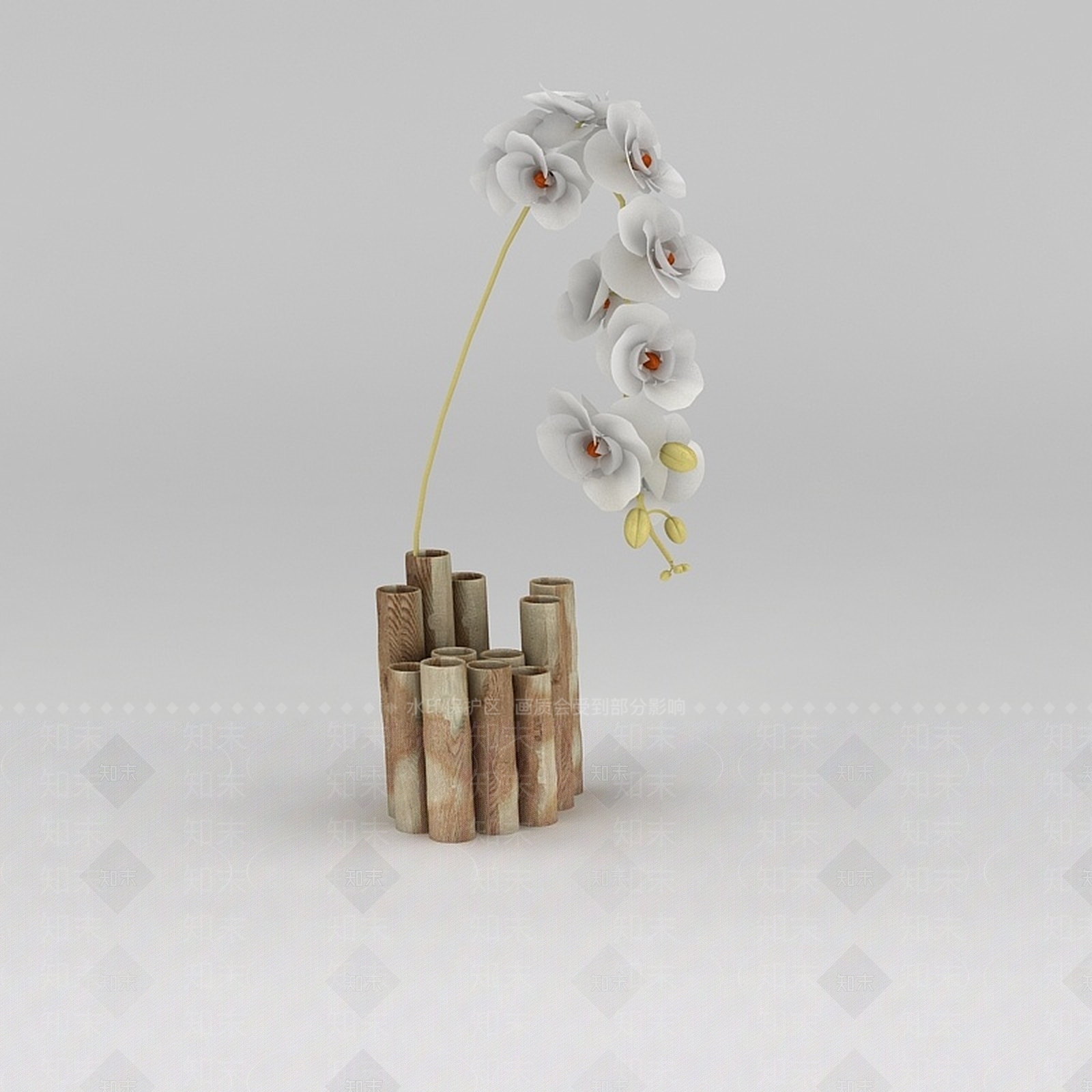现代兰花插花3D模型下载【ID:1200052919】