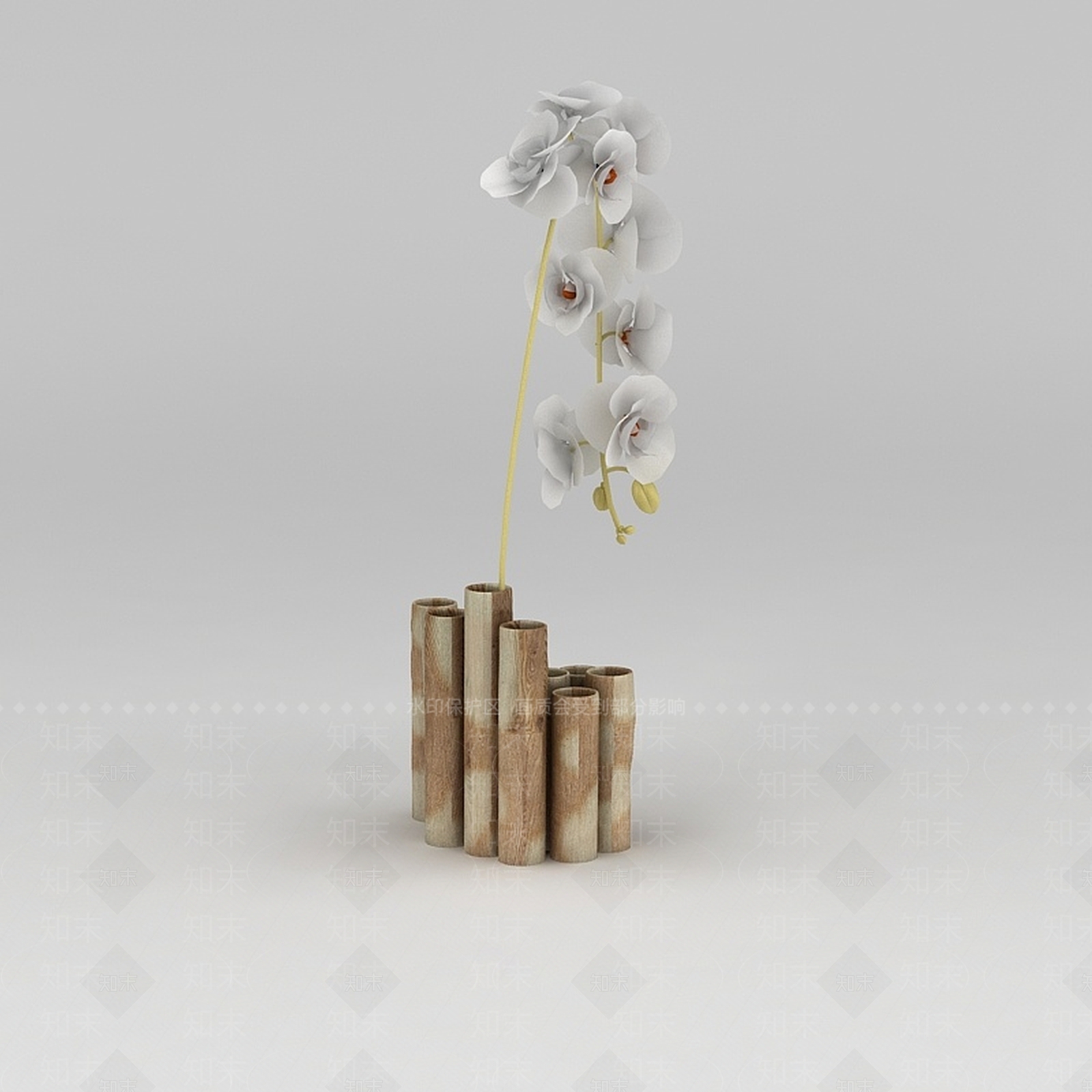 现代兰花插花3D模型下载【ID:1200052919】