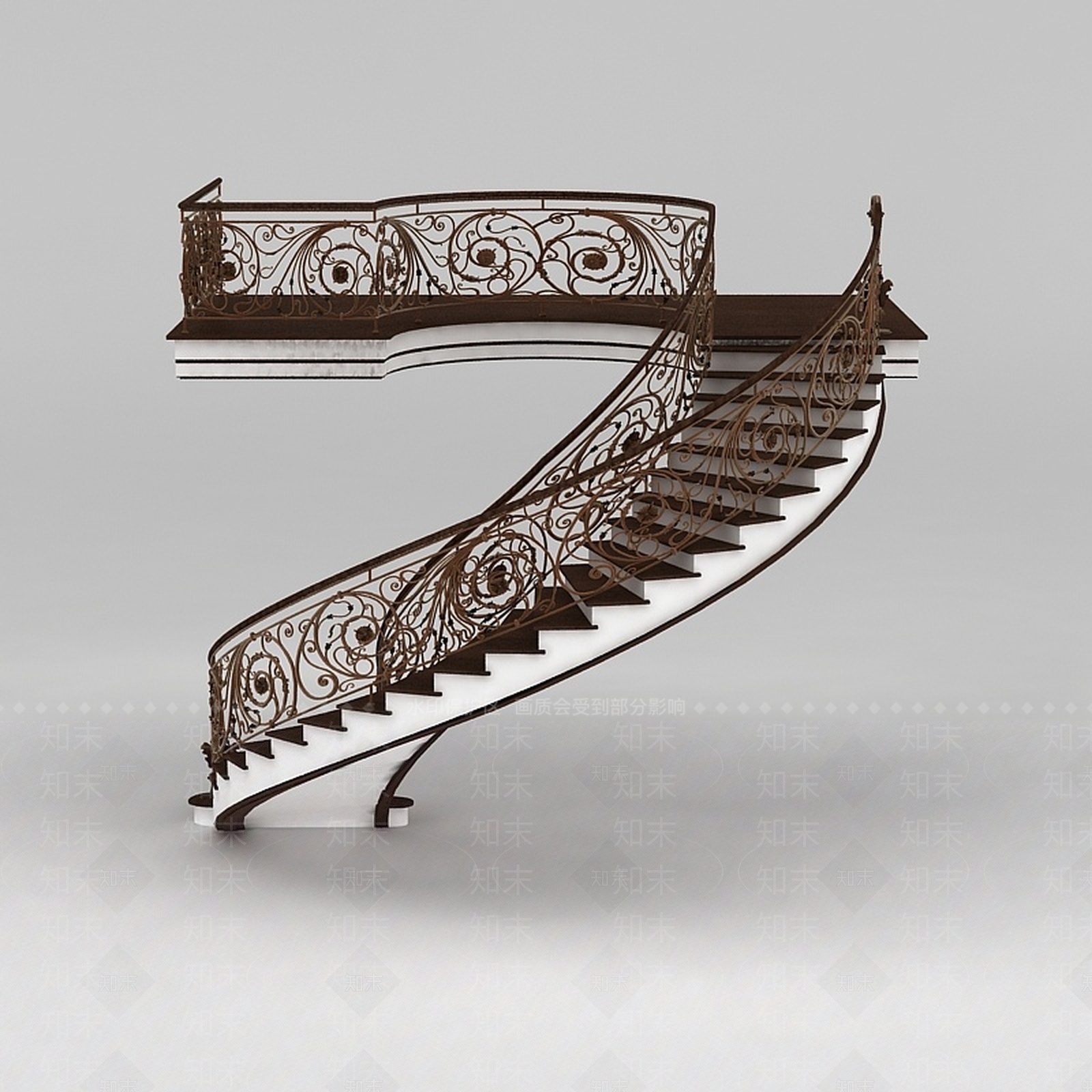 现代欧式室内楼梯3D模型下载【ID:1200053403】