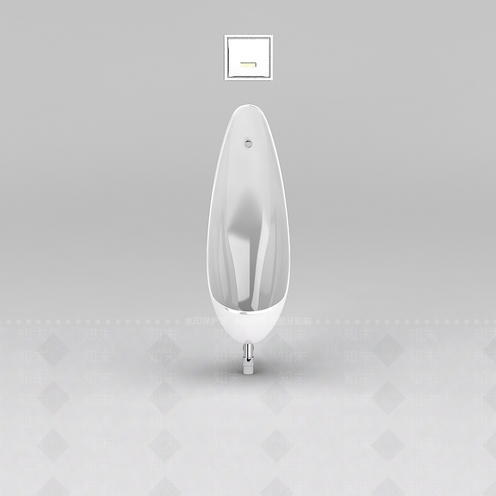 现代陶瓷挂式小便器3D模型下载【ID:1200053565】