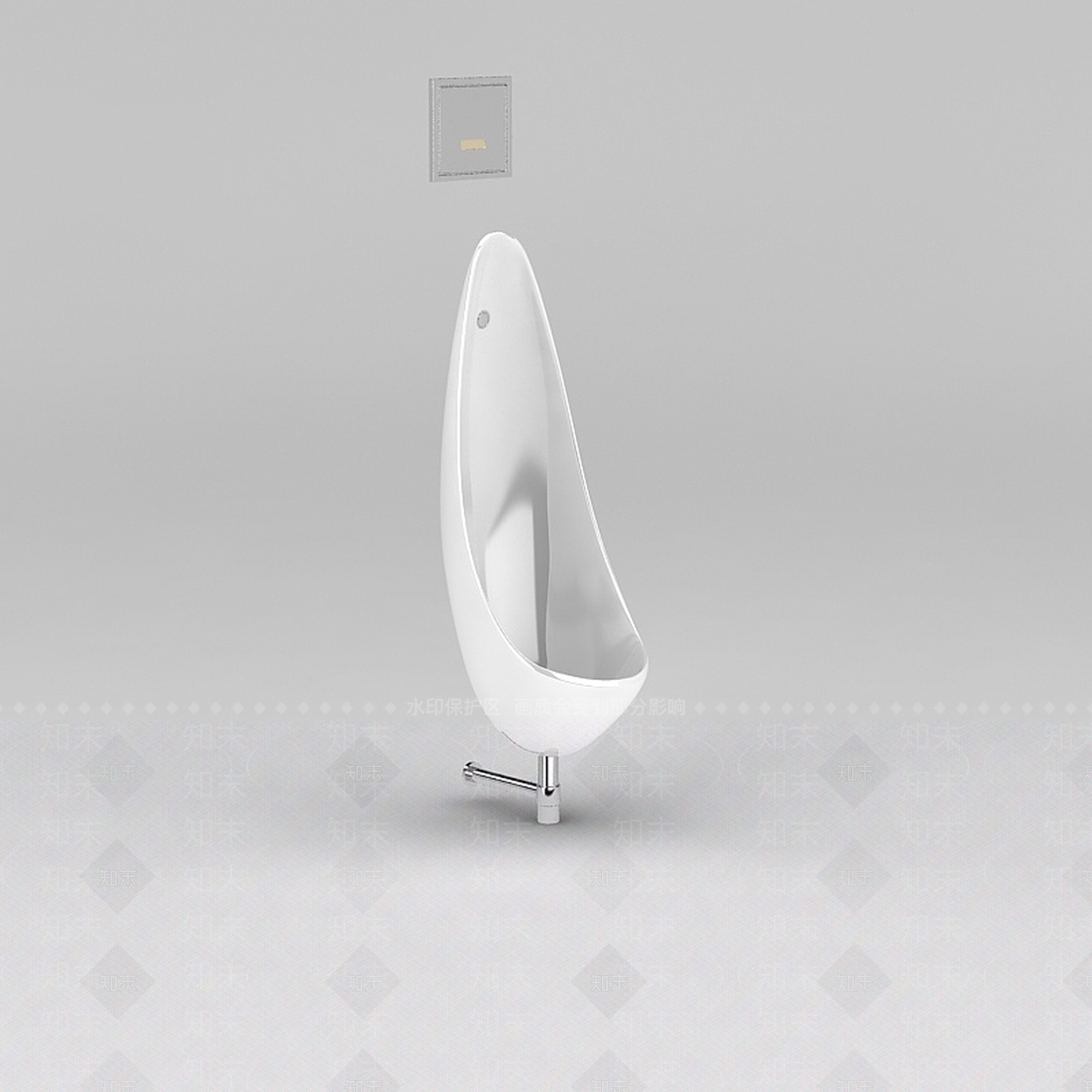 现代陶瓷挂式小便器3D模型下载【ID:1200053565】