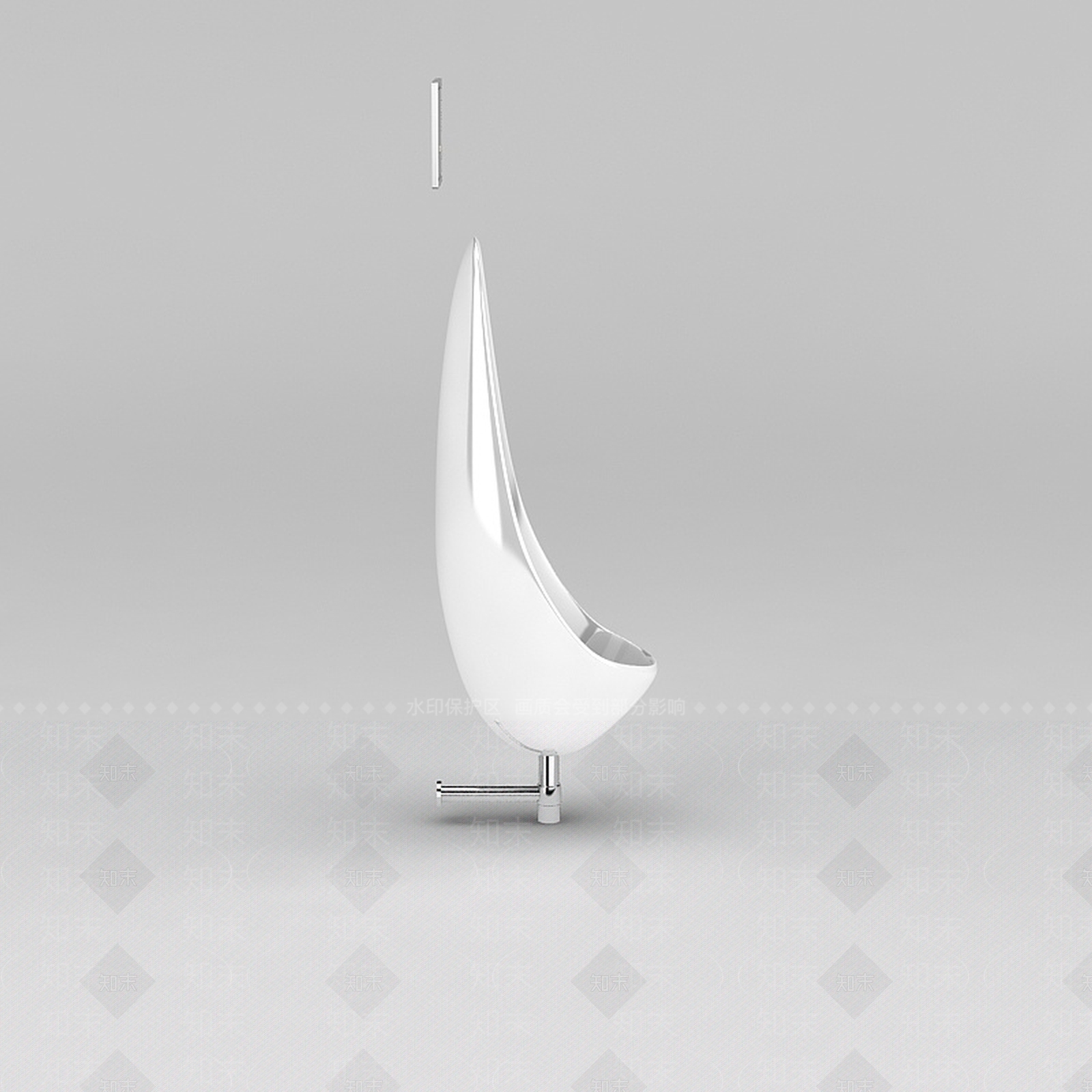 现代陶瓷挂式小便器3D模型下载【ID:1200053565】