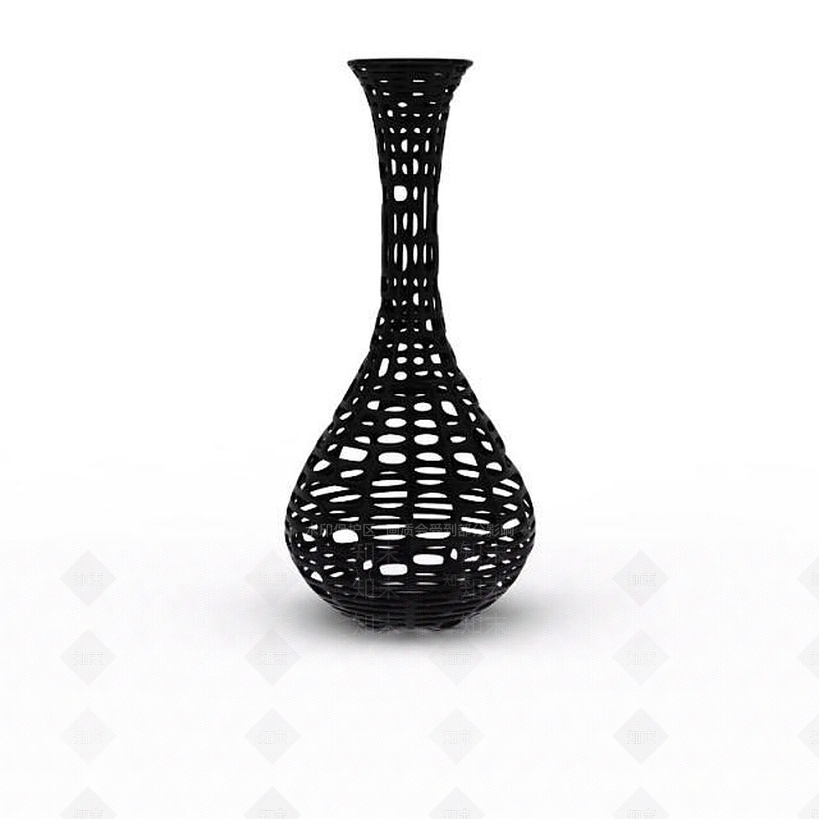 现代精品黑色花瓶摆件3D模型下载【ID:1200054659】