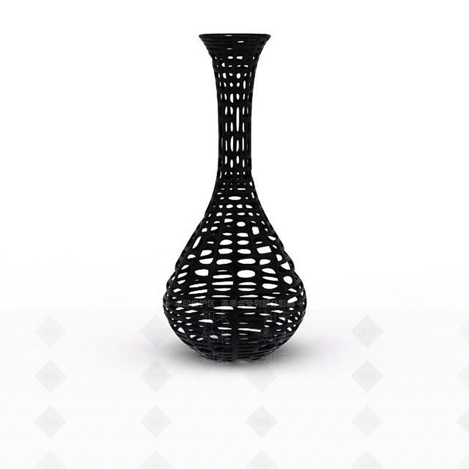 现代精品黑色花瓶摆件3D模型下载【ID:1200054659】