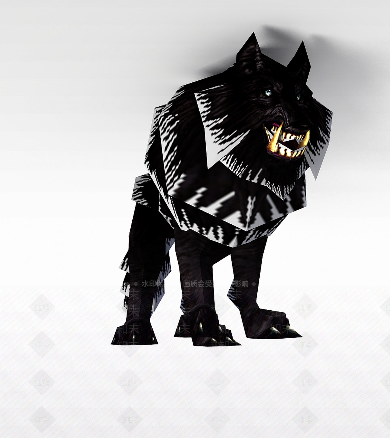 现代游戏角色怪兽狼3D模型下载【ID:1200056090】