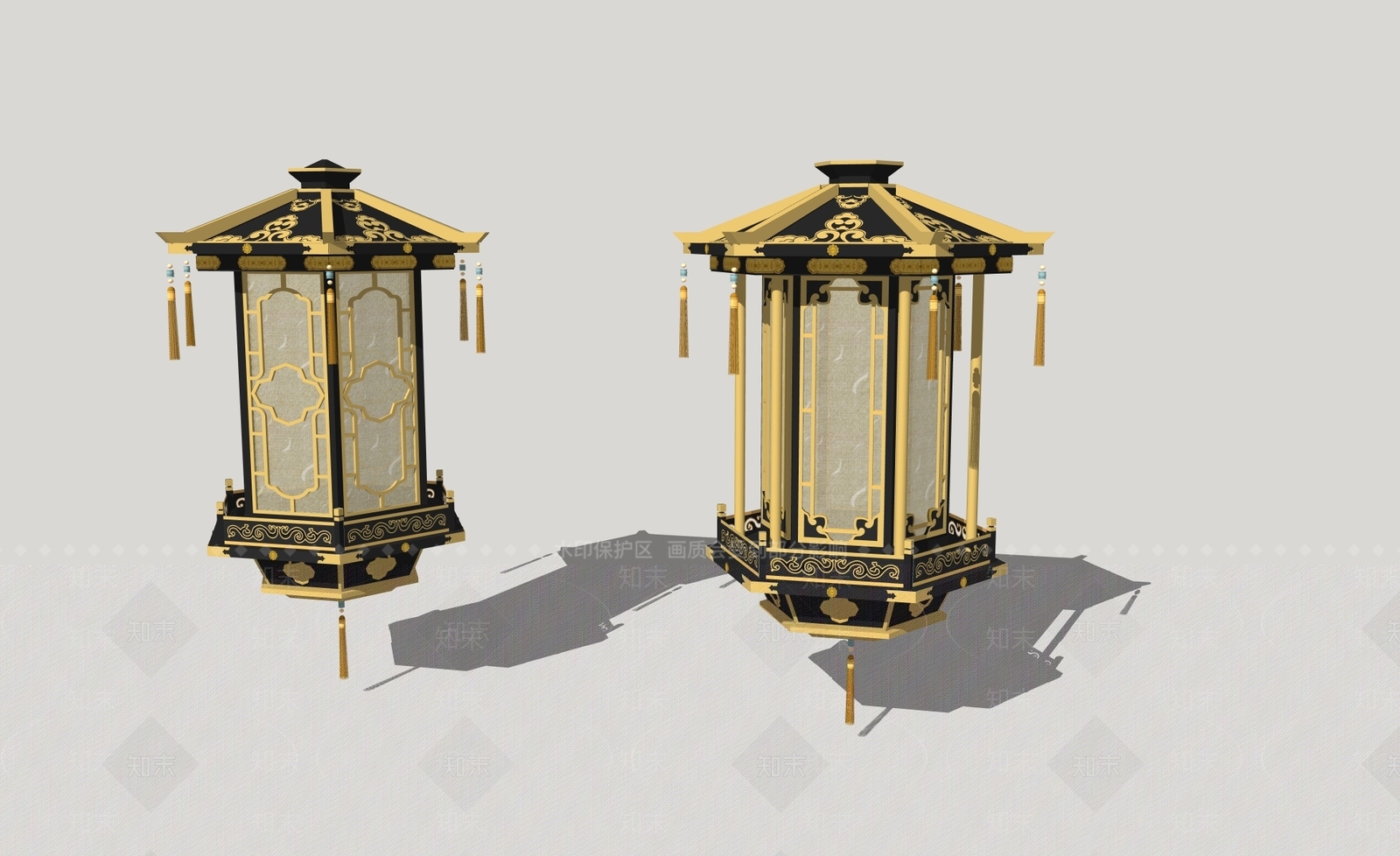 新中式中式吊灯SU模型下载【ID:1200056494】