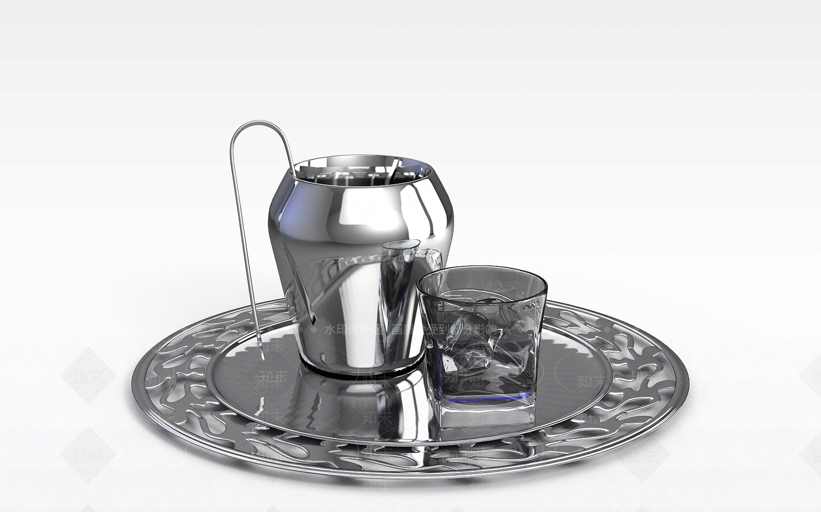 欧式古典欧式不锈钢冰酒器3D模型下载【ID:1200057347】
