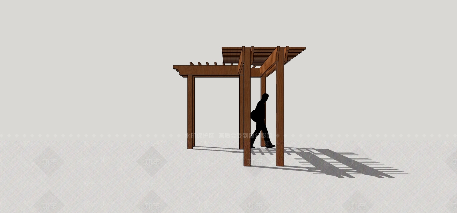 现代廊架SU模型下载【ID:1200063822】