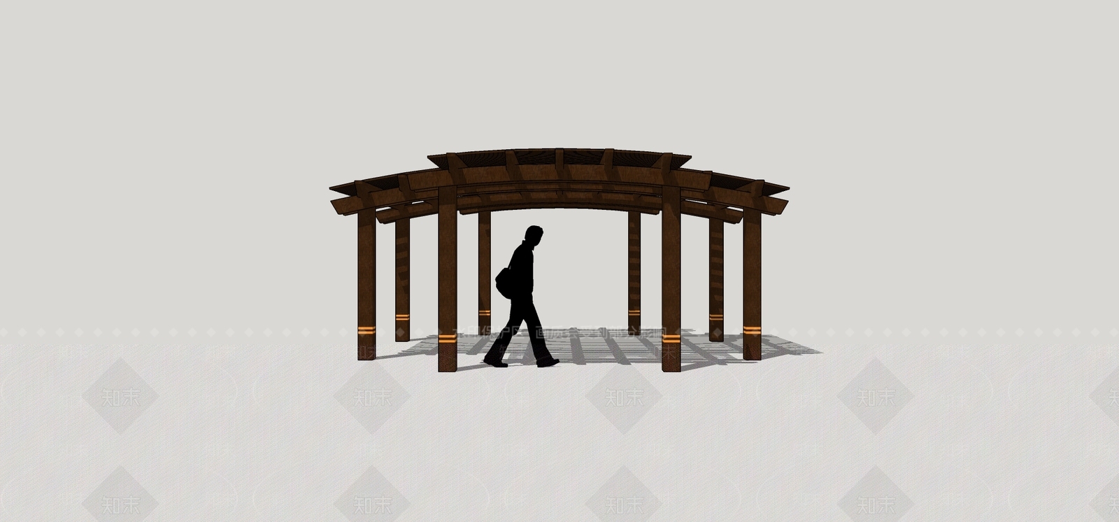 现代廊架SU模型下载【ID:1200064242】