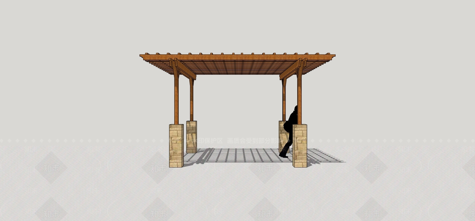 现代廊架SU模型下载【ID:1200064734】