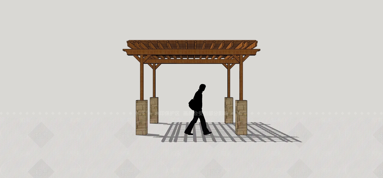 现代廊架SU模型下载【ID:1200064734】