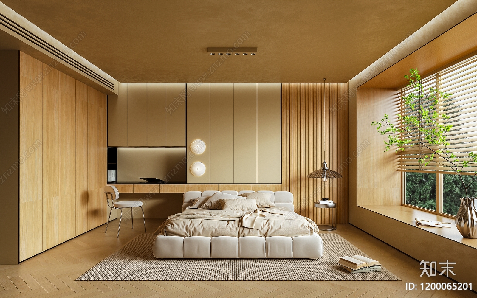 原木家居卧室3D模型下载【ID:1200065201】
