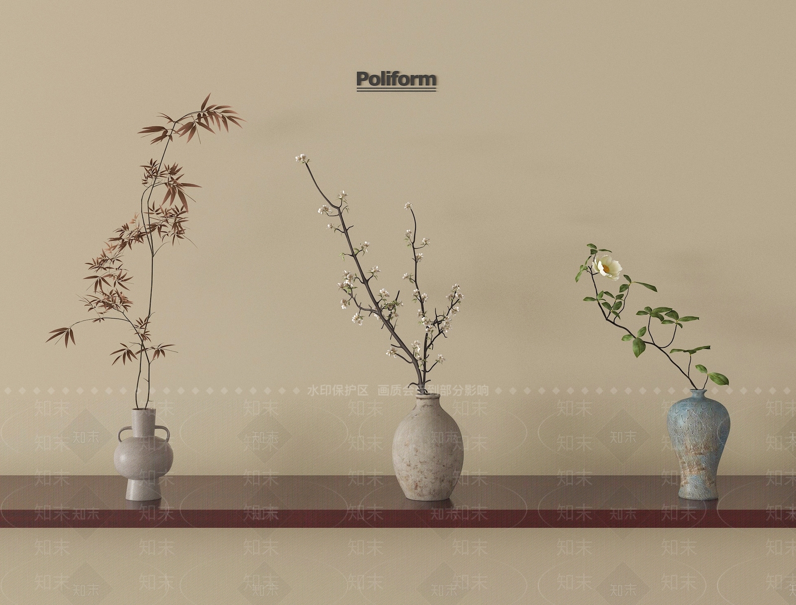 新中式花艺SU模型下载【ID:1200073589】