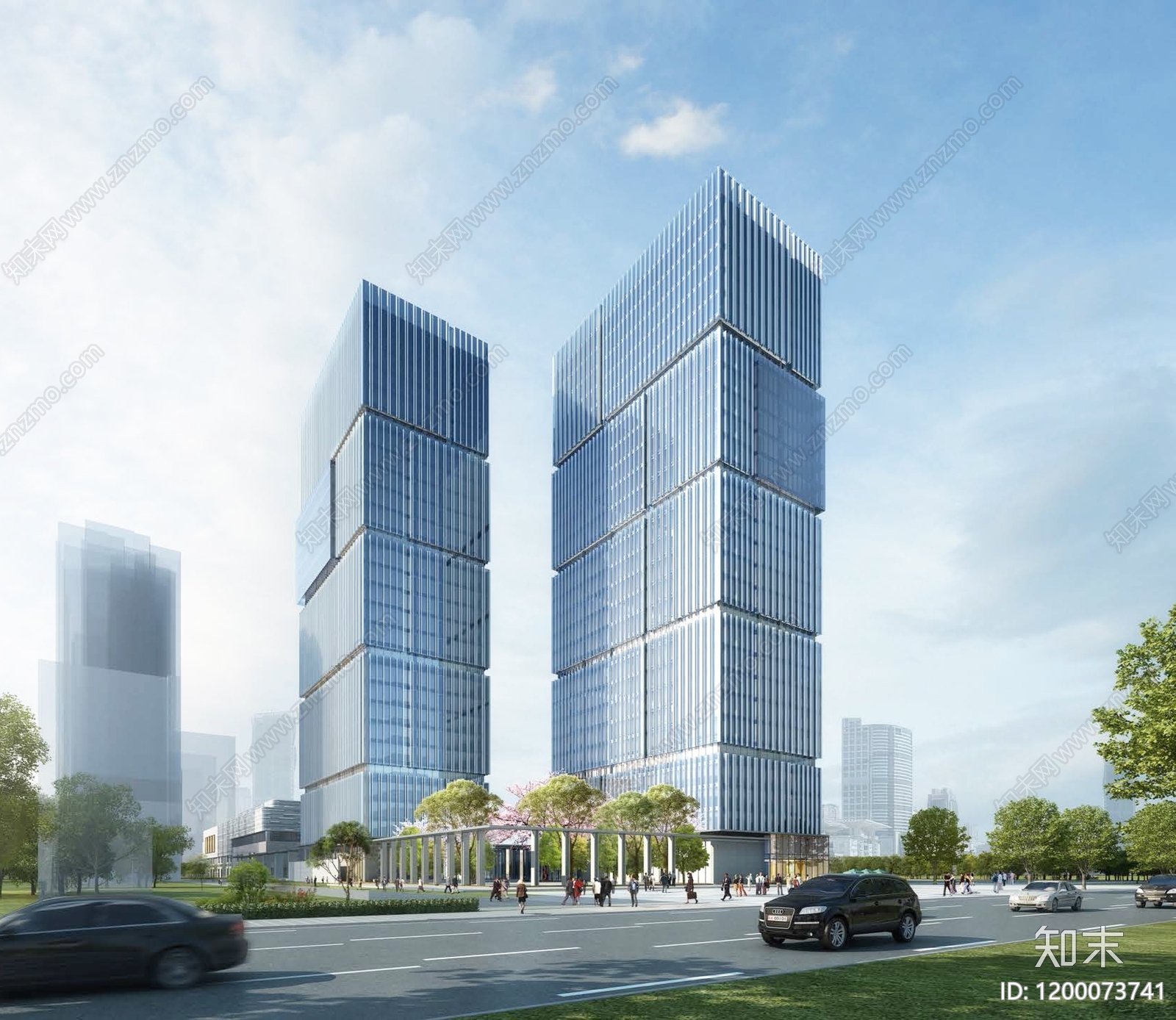 现代办公楼建筑施工图下载【ID:1200073741】