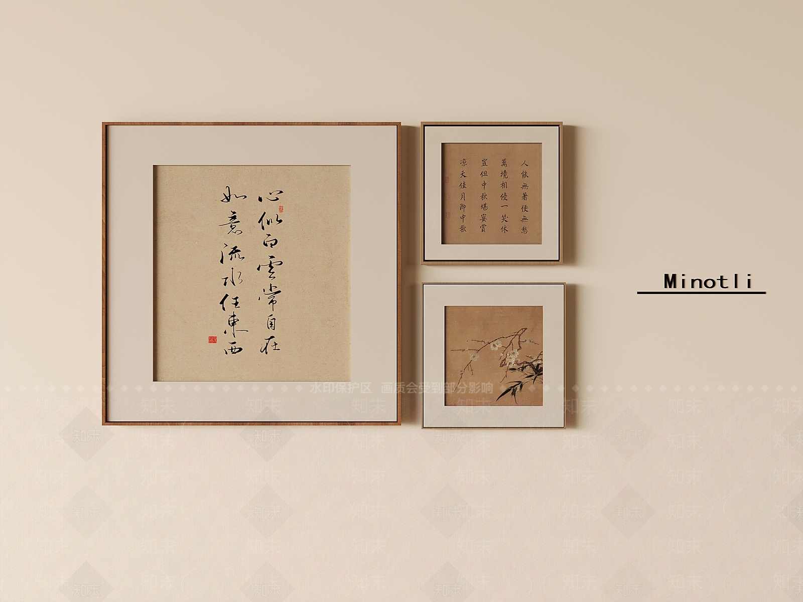 中式宋式挂画3D模型下载【ID:1200076106】