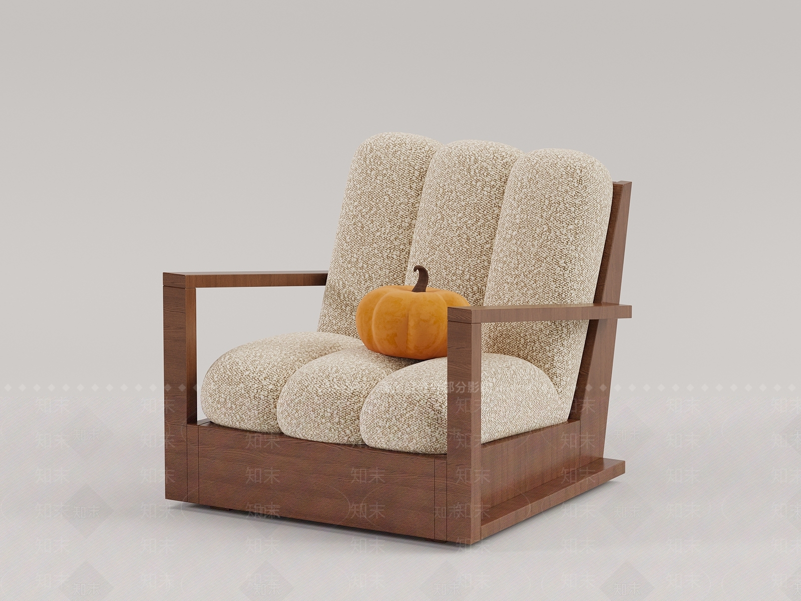 法式中古单人沙发3D模型下载【ID:1200078603】