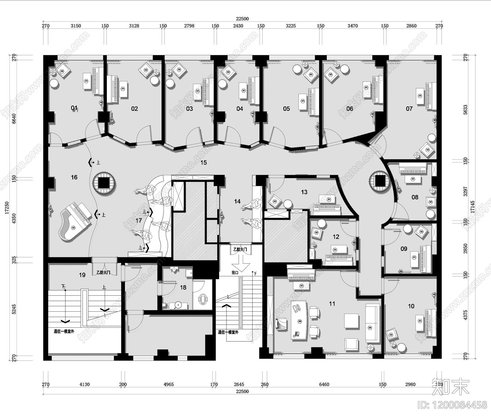 现代教室施工图下载【ID:1200084458】