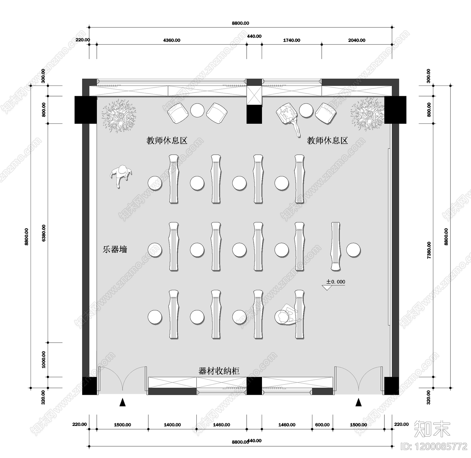 现代教室cad施工图下载【ID:1200085772】