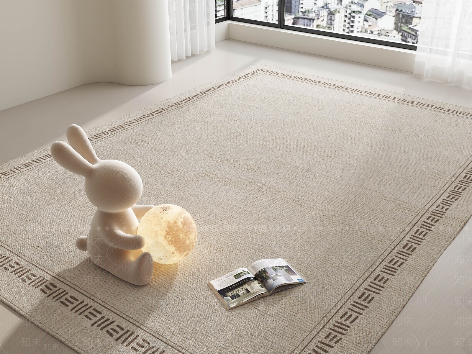 现代中古地毯3D模型下载【ID:1200089971】