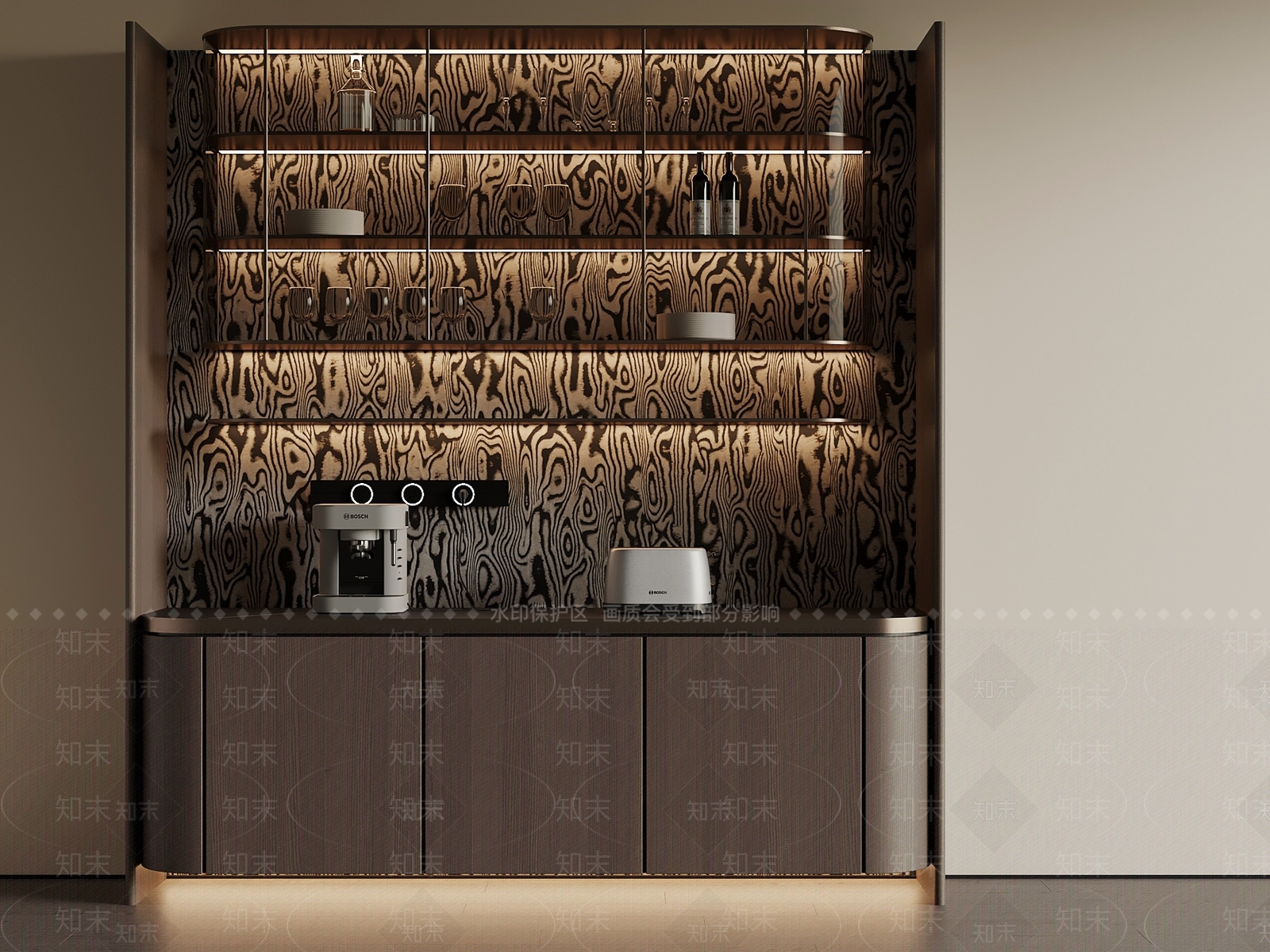 现代酒柜SU模型下载【ID:1200087901】