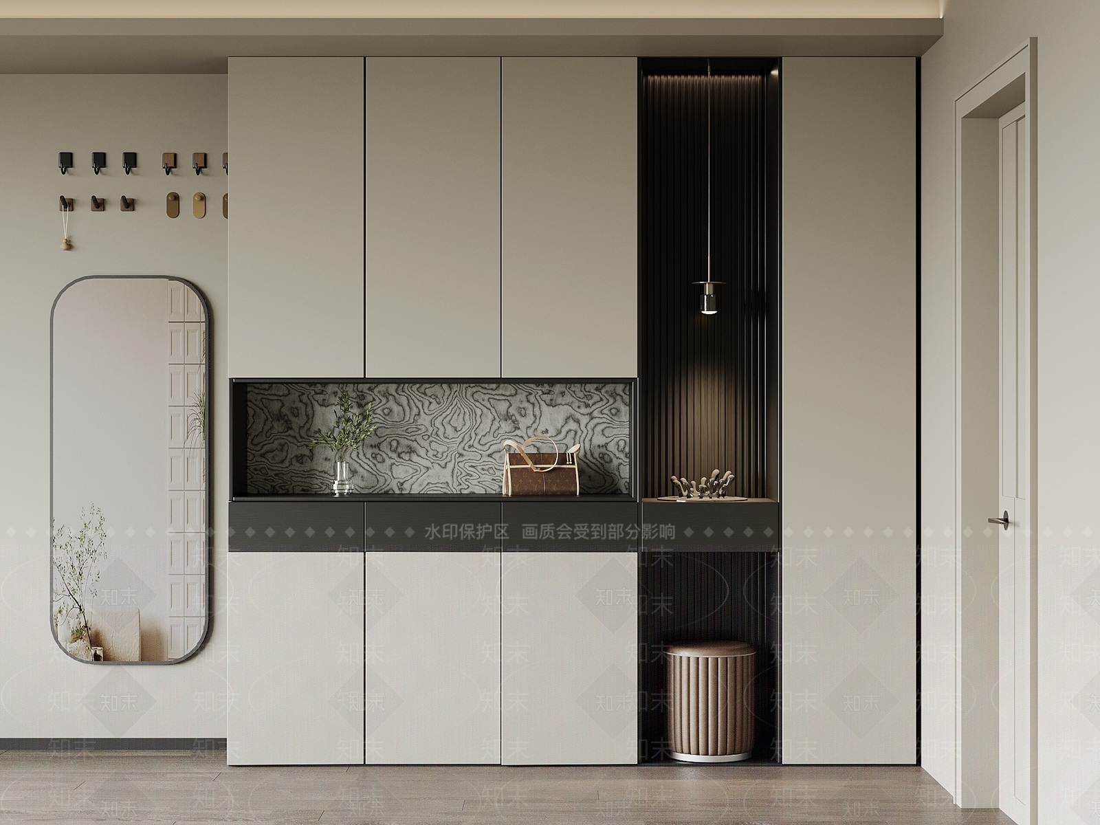 现代鞋柜3D模型下载【ID:1200088463】