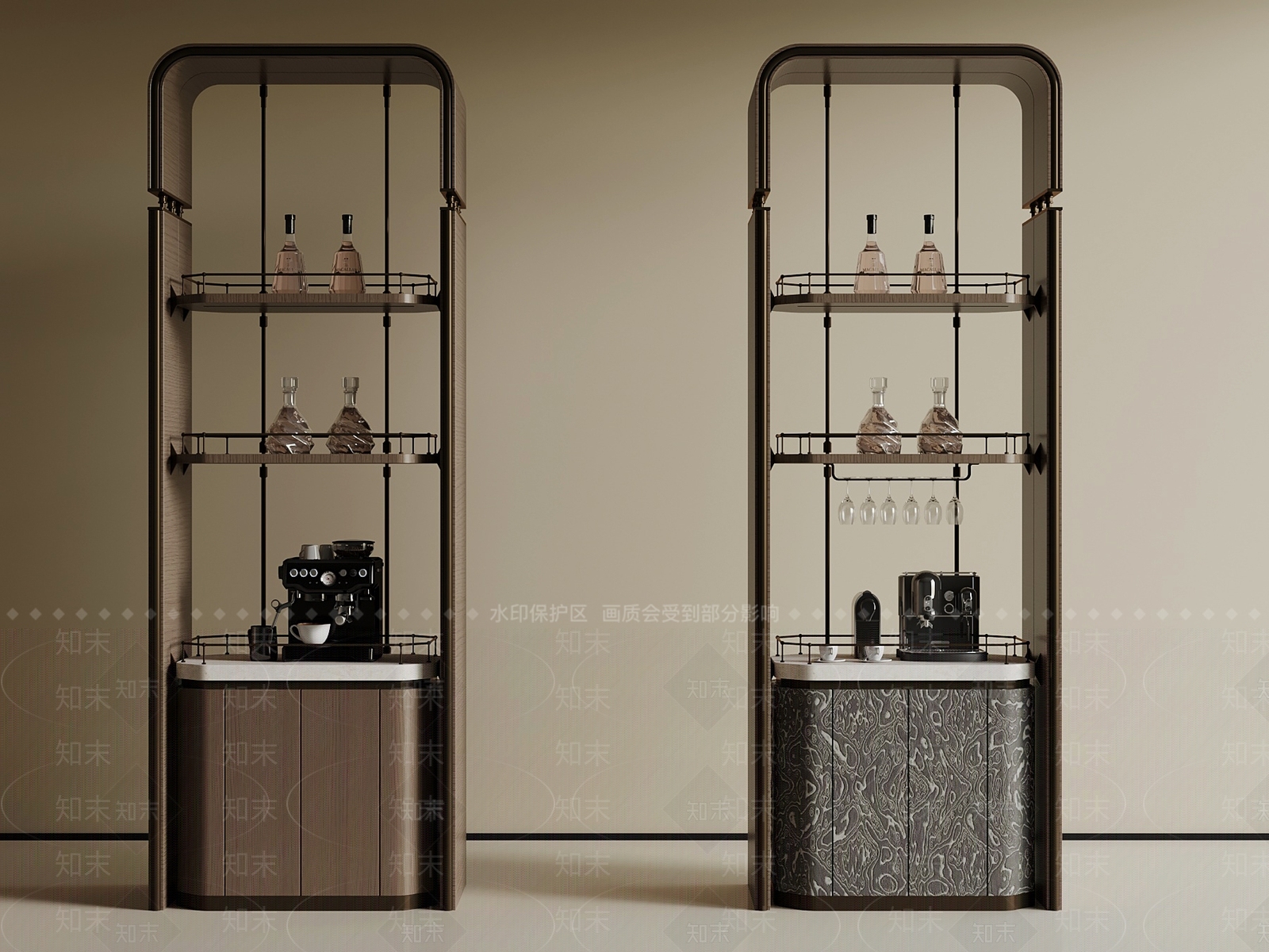 现代意式酒柜SU模型下载【ID:1200089348】