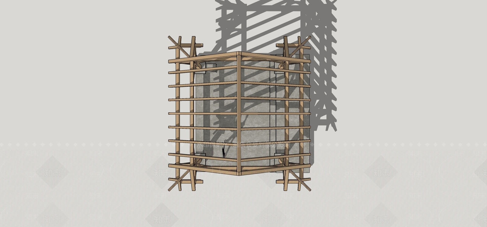 现代廊架SU模型下载【ID:1200090177】