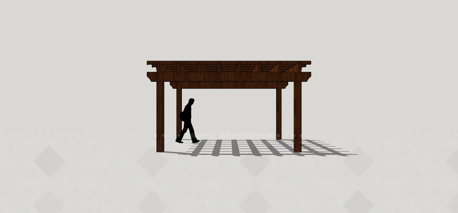 现代廊架SU模型下载【ID:1200090217】