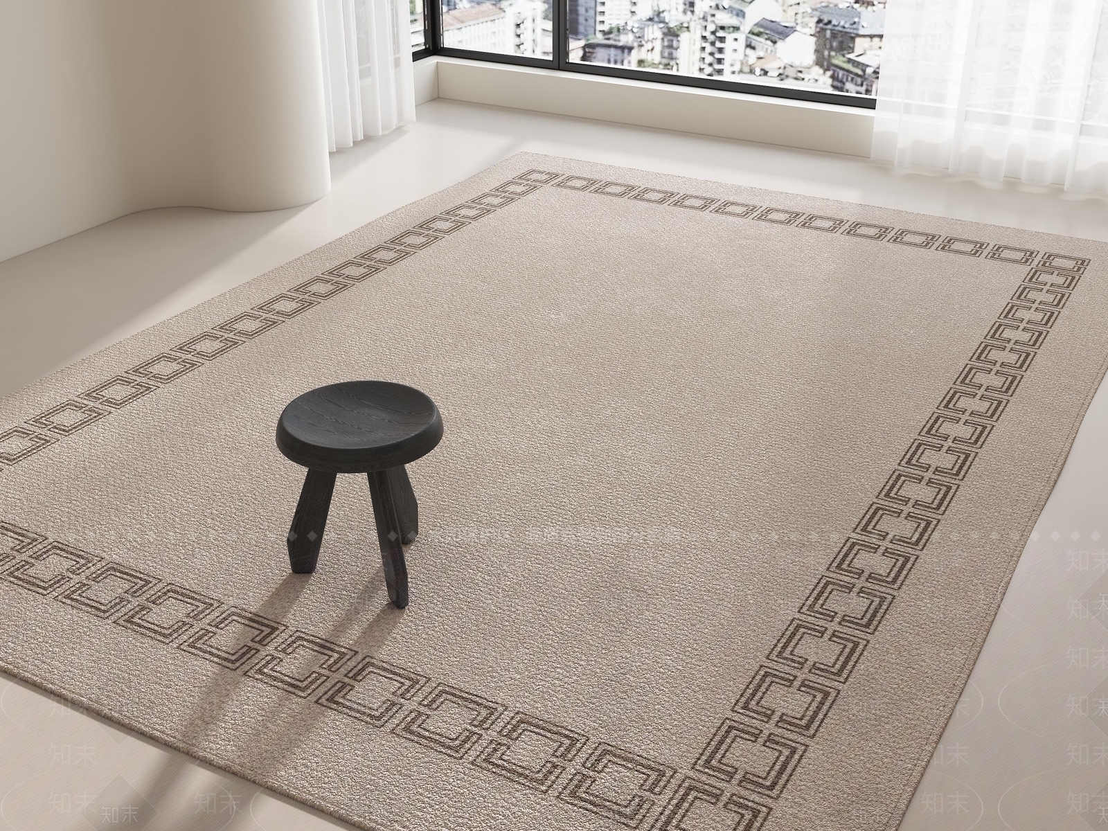 现代中古地毯3D模型下载【ID:1200090596】