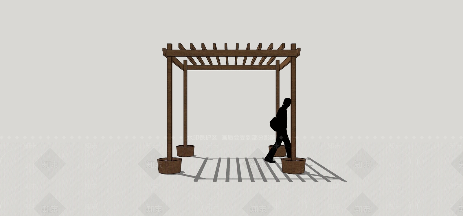 现代廊架SU模型下载【ID:1200090773】