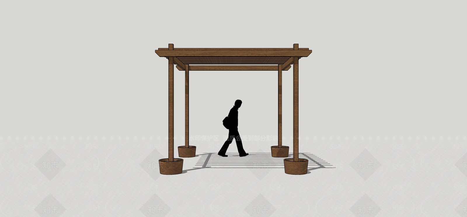 现代廊架SU模型下载【ID:1200090773】