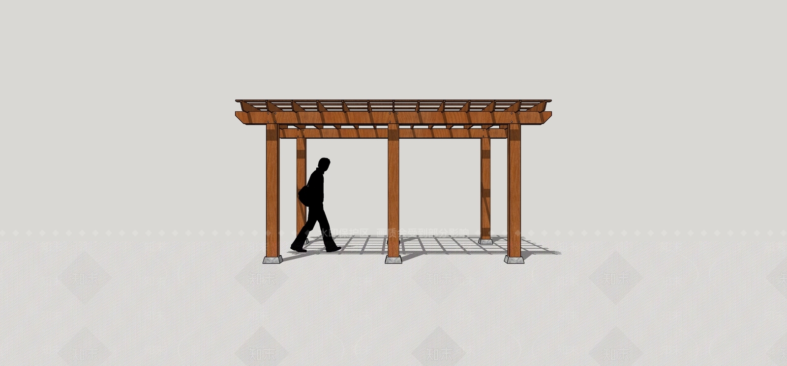 现代廊架SU模型下载【ID:1200090857】