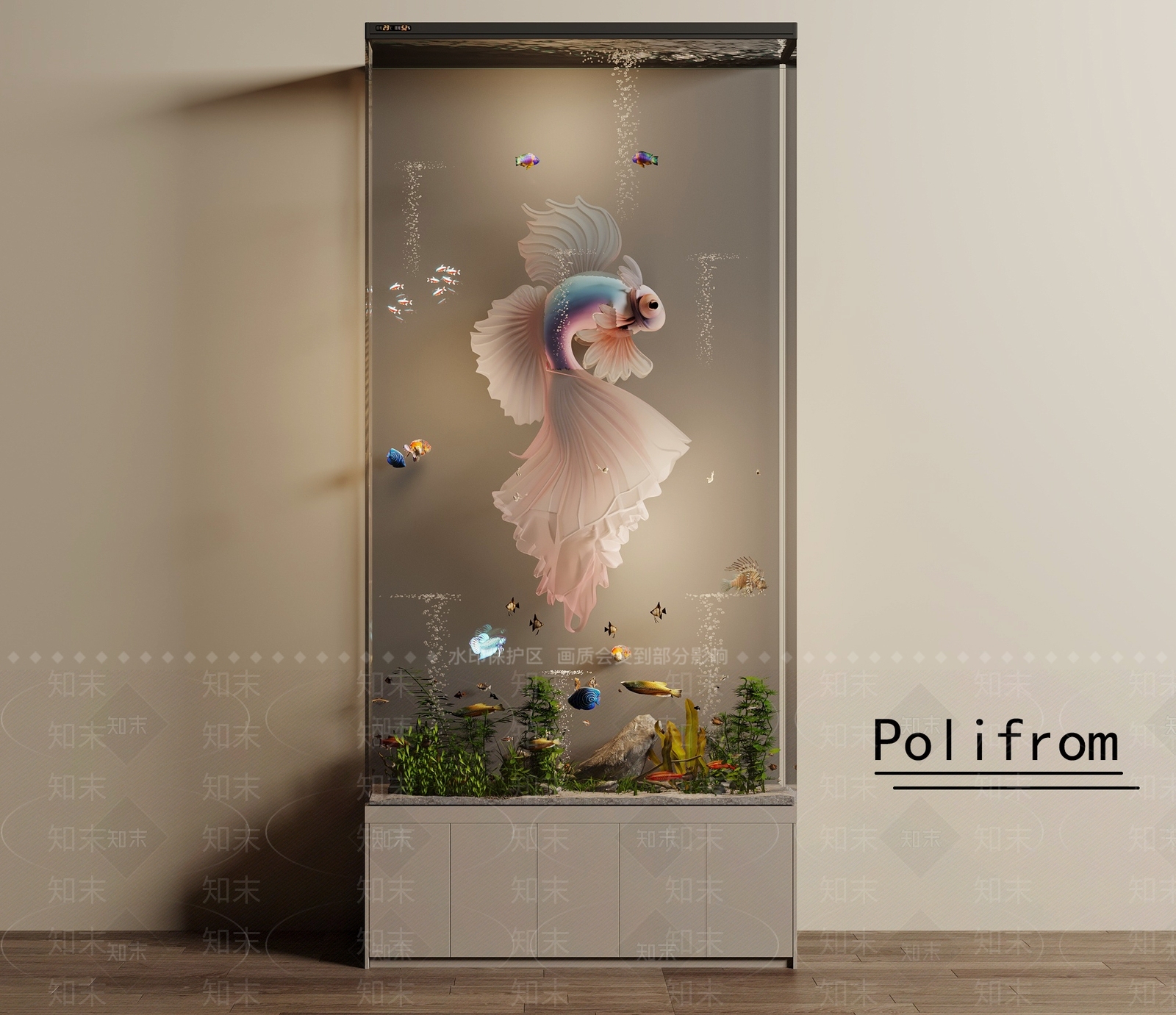 现代轻奢鱼缸3D模型下载【ID:1200092212】