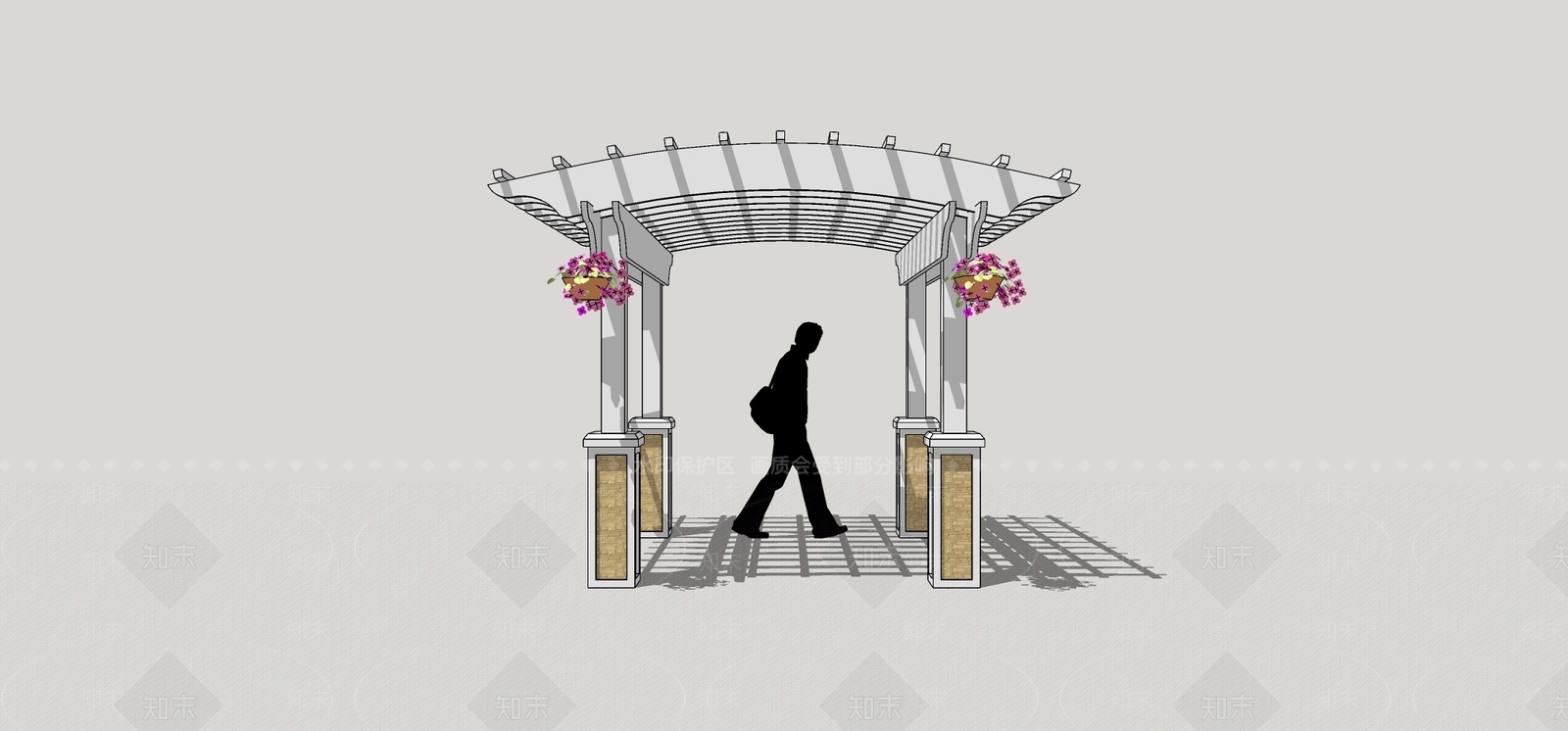 现代廊架SU模型下载【ID:1200092588】