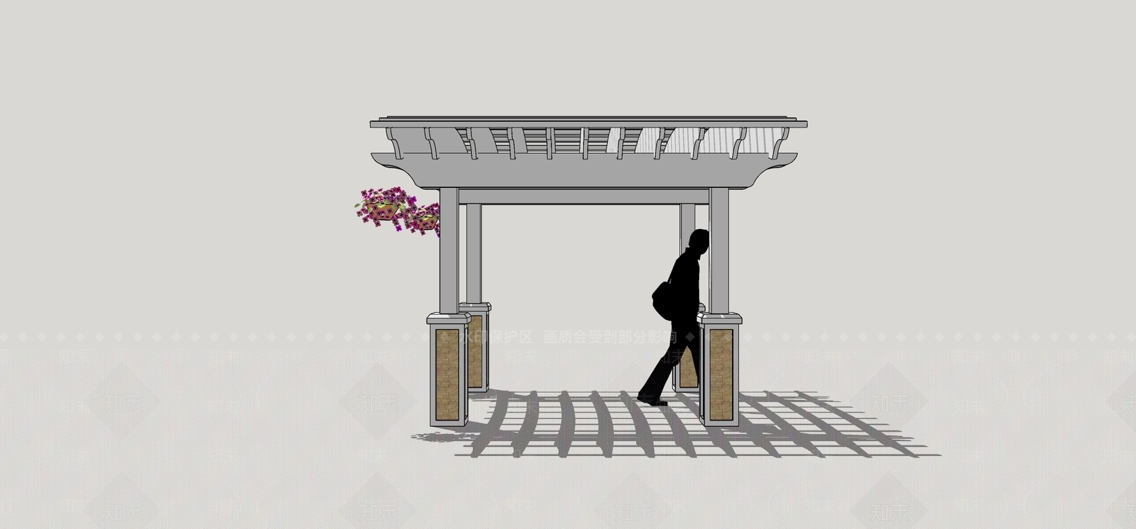 现代廊架SU模型下载【ID:1200092588】