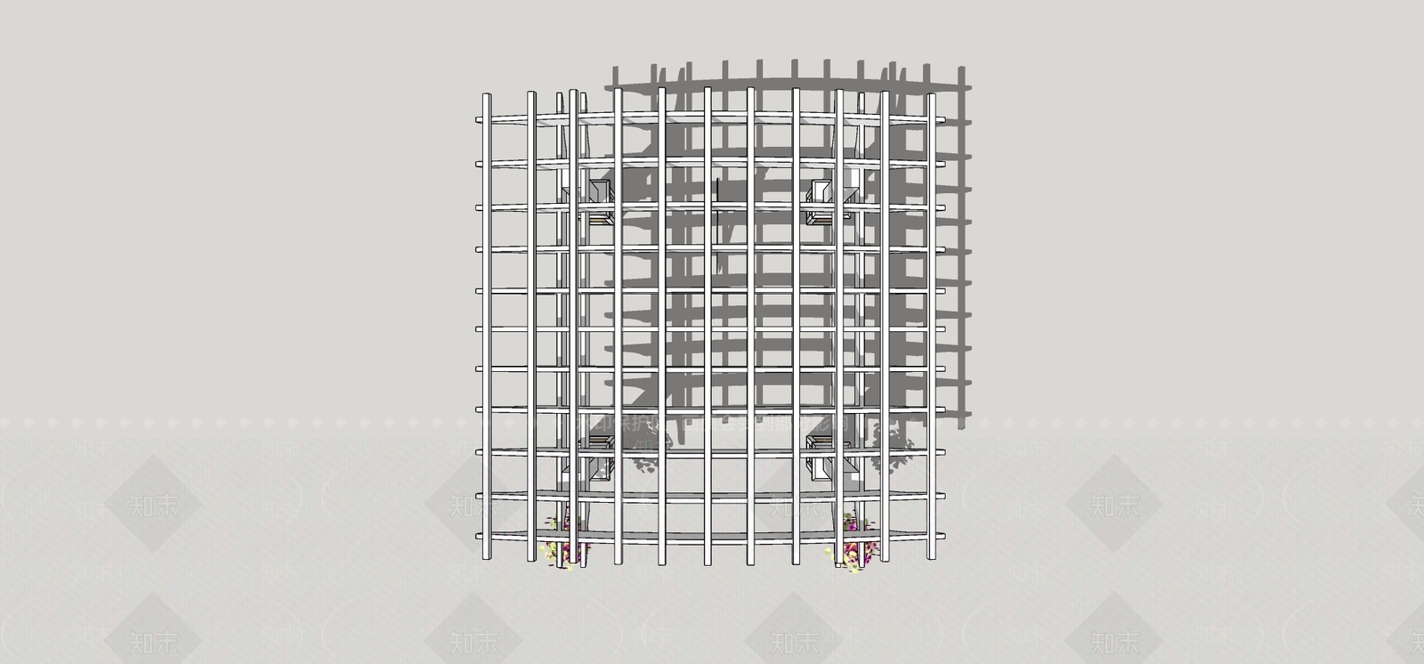 现代廊架SU模型下载【ID:1200092588】
