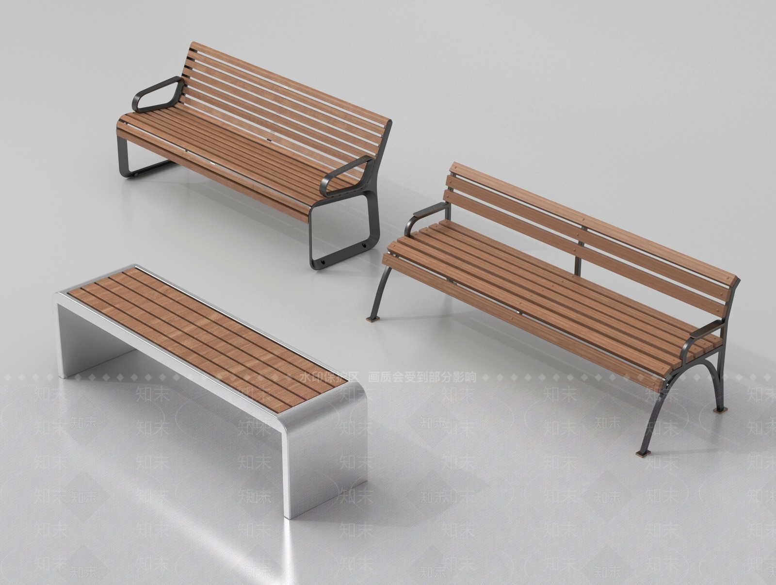 现代景观座椅3D模型下载【ID:1200100303】