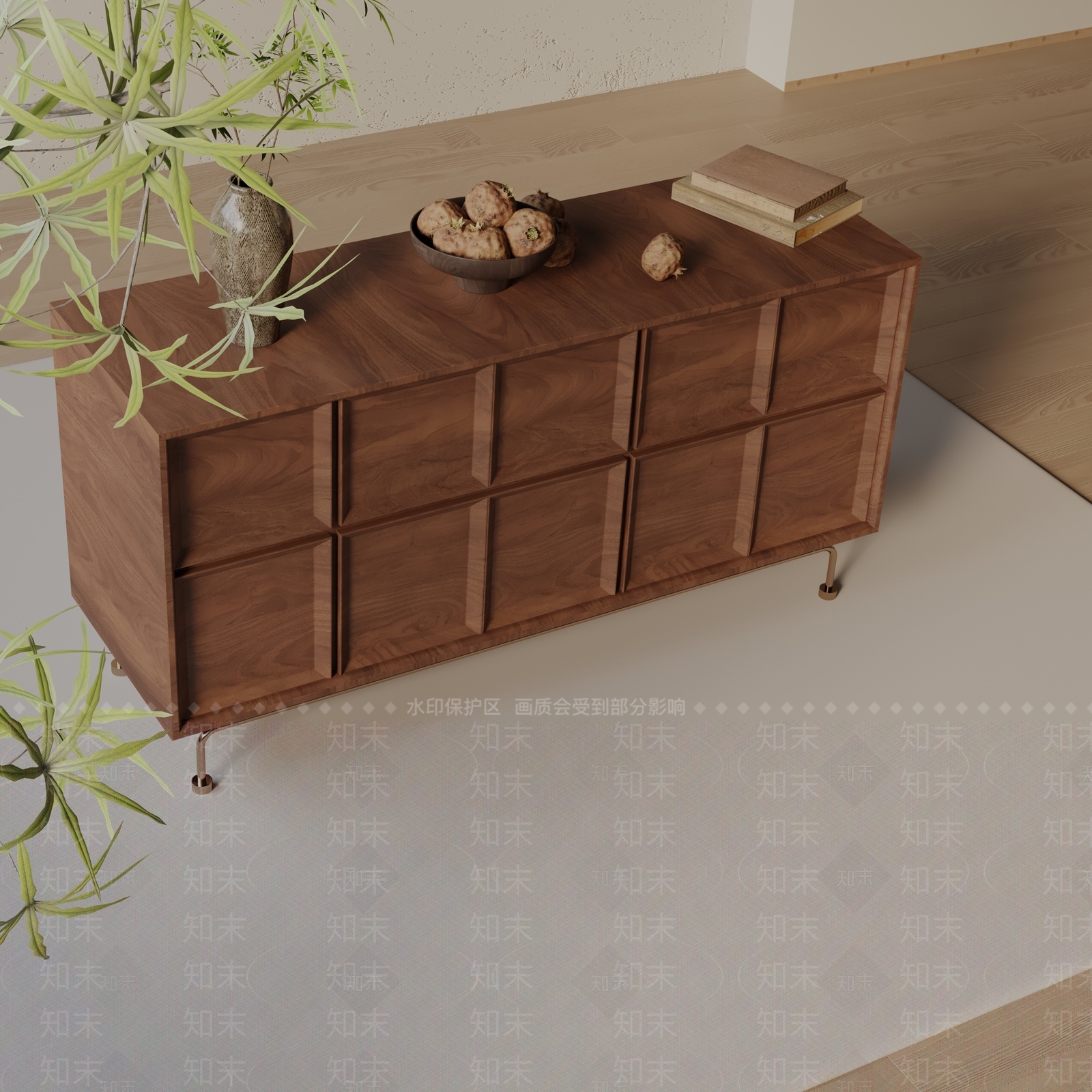 现代玄关柜3D模型下载【ID:1200101773】