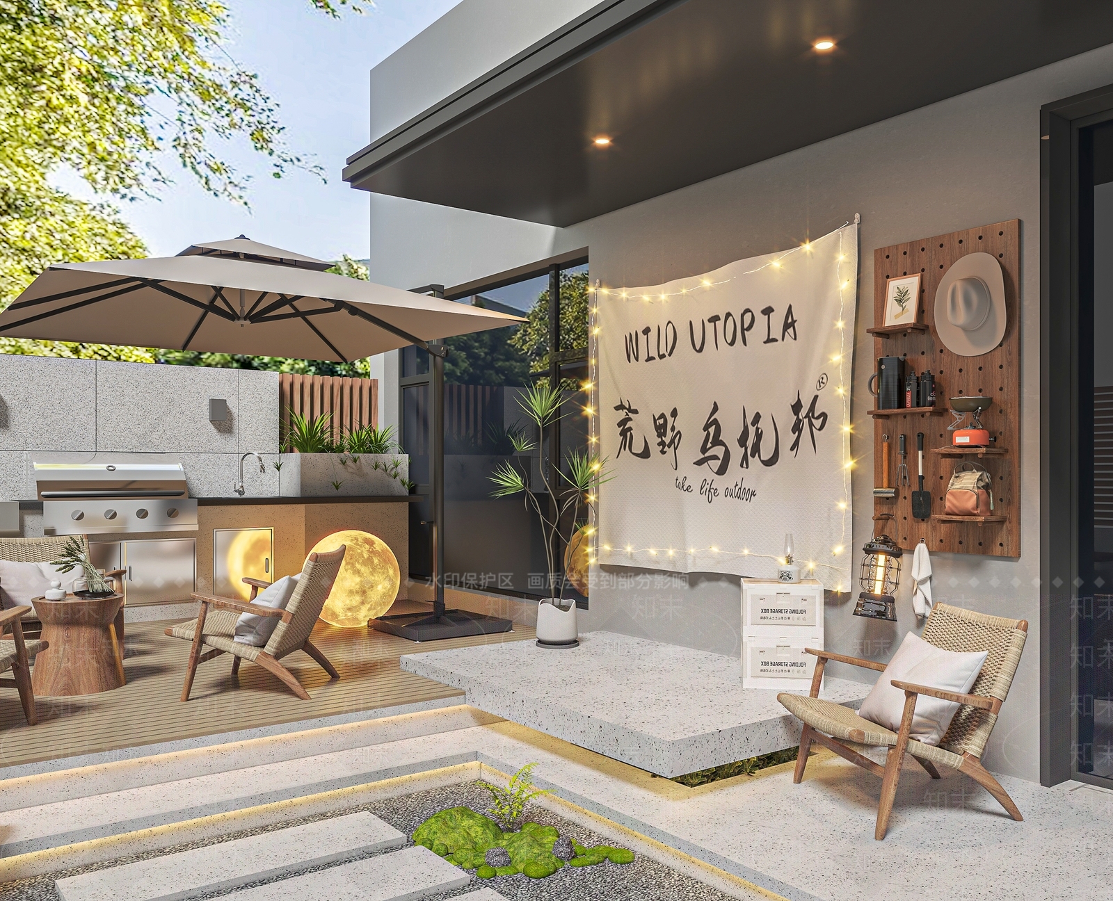 现代轻奢阳台3D模型下载【ID:1200101959】