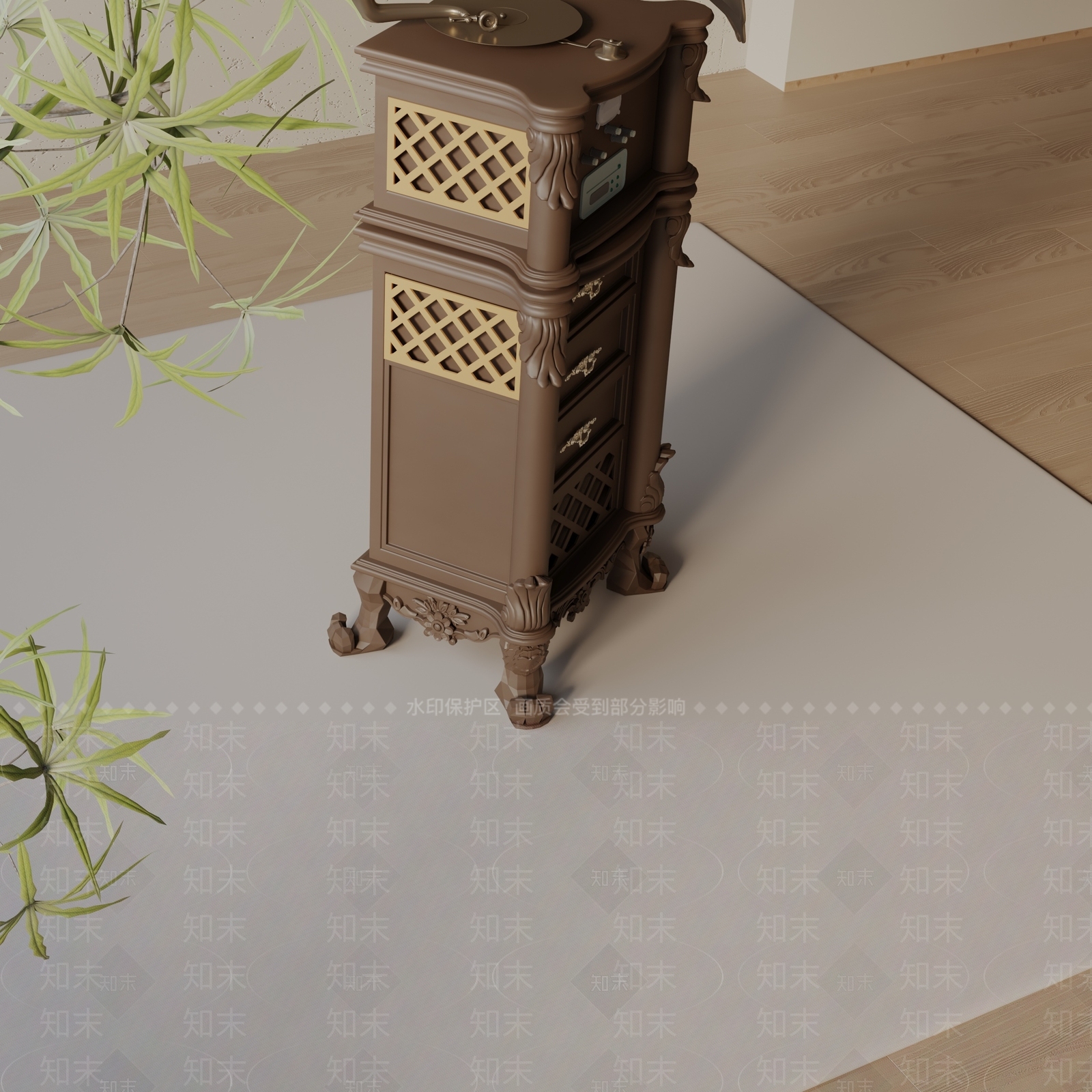 现代玄关柜3D模型下载【ID:1200102326】