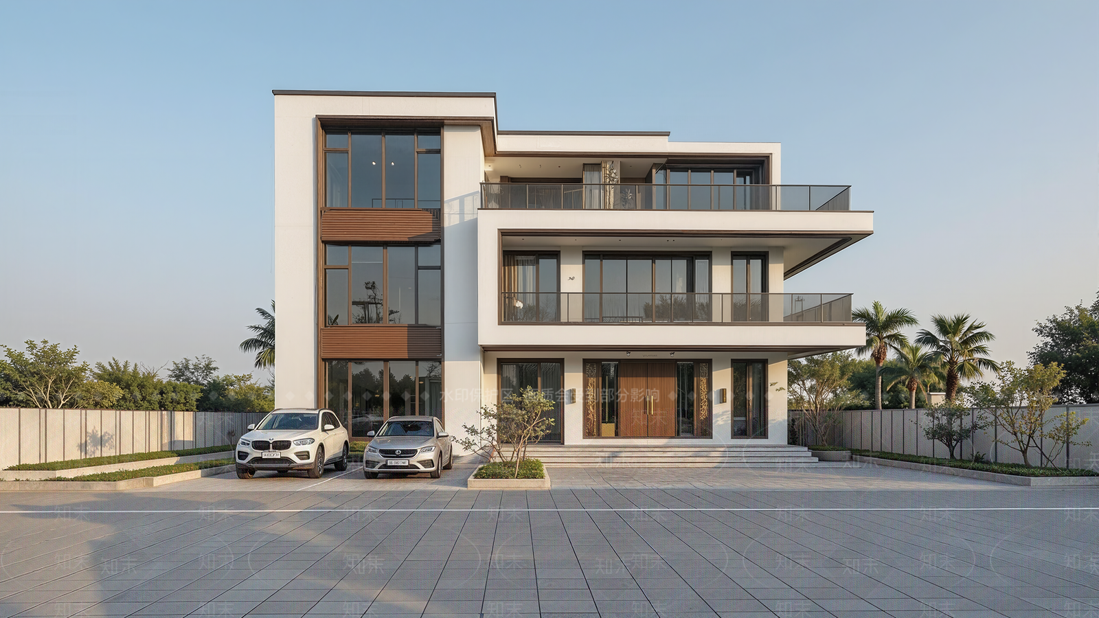 现代简约独栋别墅SU模型下载【ID:1200103272】