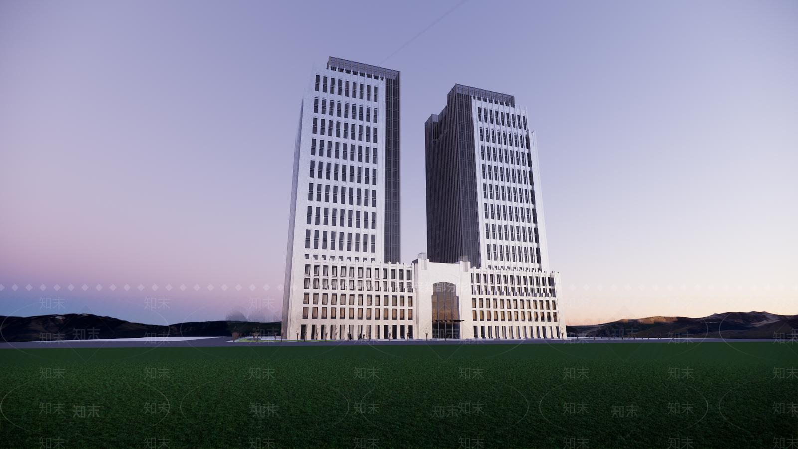 简欧欧式酒店建筑SU模型下载【ID:1200106824】